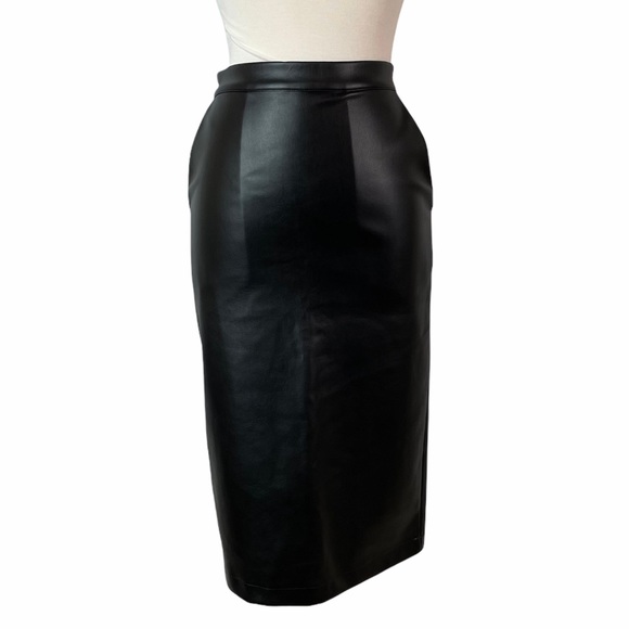 ASOS Ivyrevel PU Midi Pencil Skirt size 4 black - Picture 5 of 16